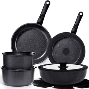 GiPP Ceramic Pots and Pans Set Non Stick, Nonstick Detachable Handle Cookware Sets, Healthy Non Toxic PFAS PFOA & PTFE Free, Dishwasher ＆Oven