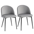 thumbnail image 1 of HOMCOM Dining Chairs Set of 2, Mid-Back Velvet-touch Upholstery Side Chair, 1 of 10
