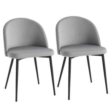HOMCOM Dining Chairs Set of 2, Mid-Back Velvet-touch Upholstery Side Chair