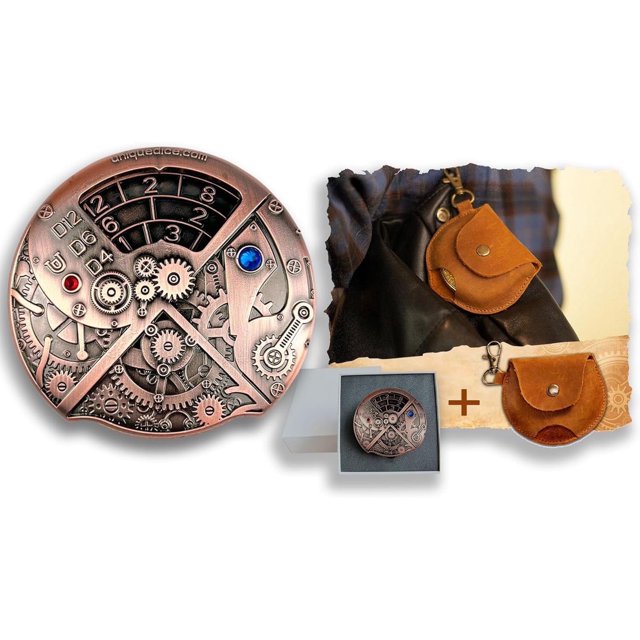 Roulette Dice Bronze Metal Dice Set for Dungeons and Dragons, DND
