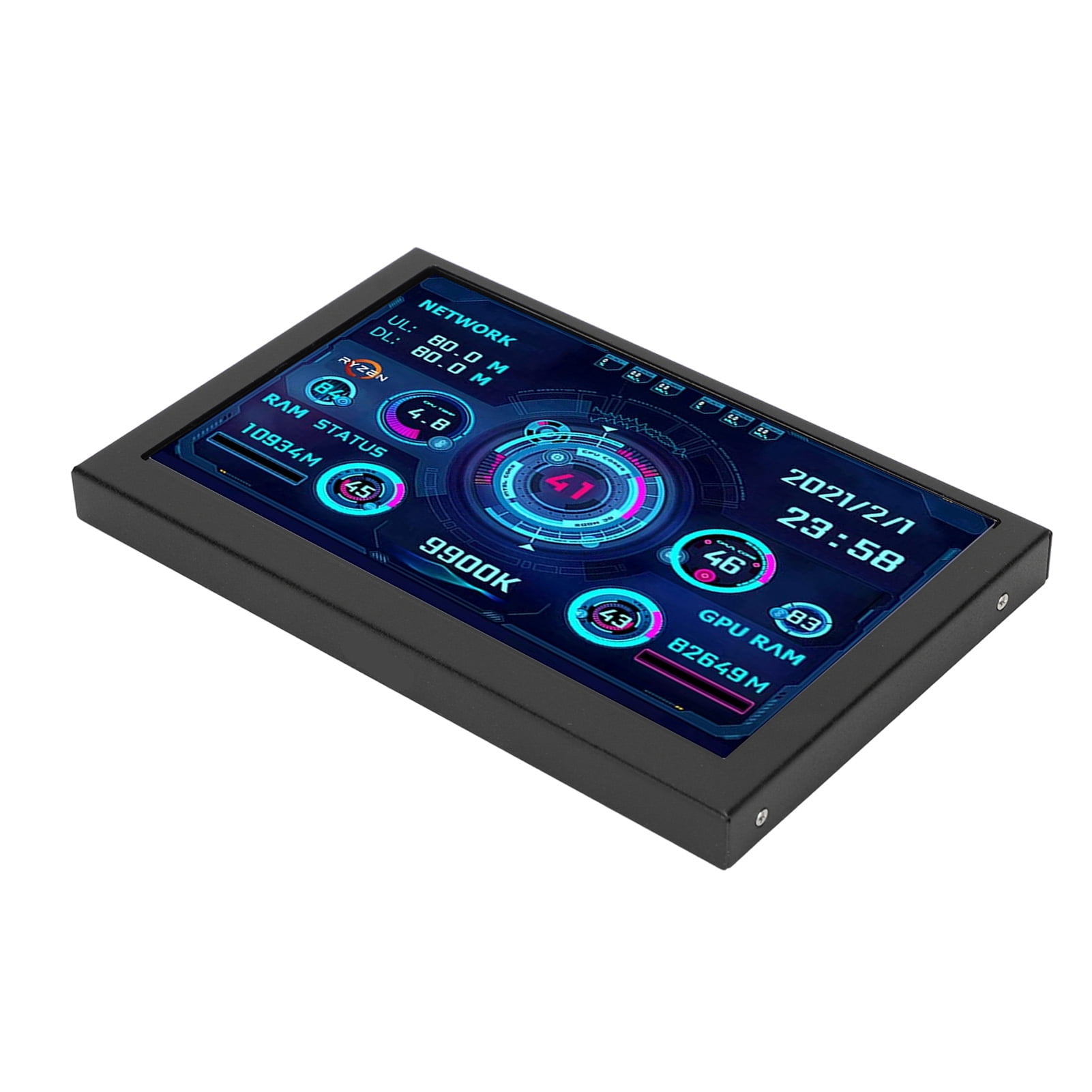 Mini ITX PC Case Moniror, Selectable Themes Regulable Brightness 5in IPS PC CPU Data Monitor  for Office
