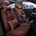 thumbnail image 1 of Maidao Car Seat Covers for Nissan for Sentra 2007-2012 5 Seats Compatible Airbag Leather Waterproof Front Rear Cushion Protector Full Set with Pillows Coffee, 1 of 7