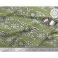 thumbnail image 2 of Soimoi Modal Satin Fabric Leaves & Floral Block Print Fabric by Yard 42 Inch Wide, 2 of 3