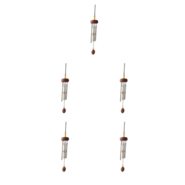 mmirethe Multiple Styles And Colors Wind Chimes For Wide Application Unique Style Wind Chime Pendant vermilion锛坮oundwood锛?5Set