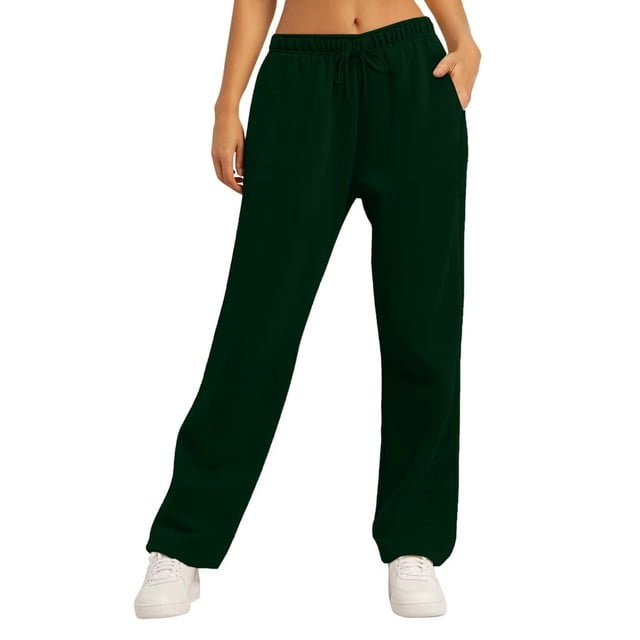 AherBiu Womens Joggers Sweatpants Drawstring Elastic Waisted Straight Leg Lounge Sports Pants