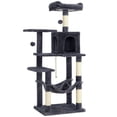 thumbnail image 2 of Feandrea Cat Tree, 56.3-Inch Cat Tower for Indoor Cats, Multi-Level Cat Condo with Scratching Posts, Perches, Hammock and Cave, Smoky Gray, 2 of 9