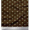 thumbnail image 1 of Soimoi Brown Poly Georgette Fabric Palm Leaves Print Fabric by the Yard 42 Inch Wide, 1 of 3