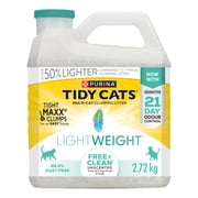 Purina Tidy Cats LightWeight Free & Clean Unscented Multi-Cat, Clumping Litter 2.72 kg
