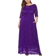 thumbnail image 1 of Fridja Robe de Soirée pour Femme, Grande Taille, en Dentelle Ajourée avec Poches, Jupe Longue, 1 of 4