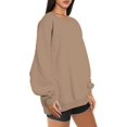 thumbnail image 3 of ORUYROP Sweat-Shirts Oversize pour les Femmes à Manches Longues Col Rond Pull Casual Silod Couleur Polaire Tops Pulls, 3 of 7