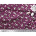 thumbnail image 3 of Soimoi polyester Crepe Fabric Leaves,White Floral & Hummingbird Decor Fabric Printed Yards 52 Inch Wide, 3 of 3