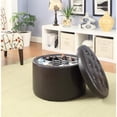 thumbnail image 2 of Convenience Concepts Designs4Comfort Round Ottoman in Espresso Faux Leather, 2 of 5