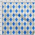 thumbnail image 4 of oneOone Silk Tabby Blue Fabric Check Argyle Craft Projects Decor Fabric Printed By The Yard 42 Inch Wide, 4 of 4