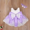 thumbnail image 2 of 2 Pcs Robe pour Nouveau-Née Fille en Dentelle, Robe Tutu de Princesse, Robe de Fête d'Anniversaire et de Vacances + Bandeau, Ensembles 0-24 m, 2 of 5