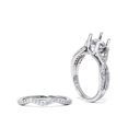 thumbnail image 3 of Womens 3/4ct Twist Engagement Matching Ring Set Semi Mount Setting Vintage White Gold, 3 of 4