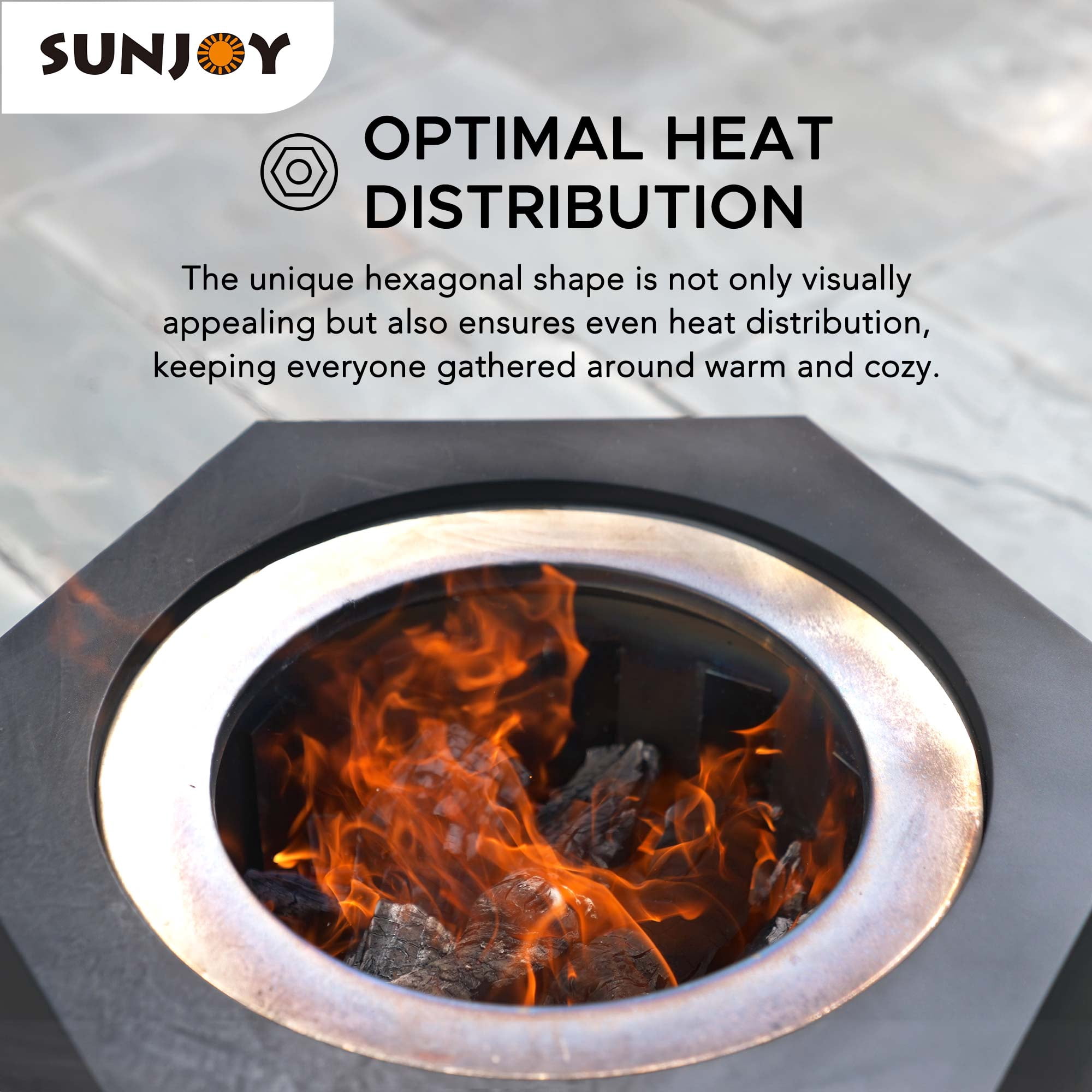 Sunjoy 26 pouces Hexagonal faible fumée Firepit