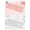 thumbnail image 3 of 87-key Mechanical Keyboard Wired Keyboard RGB Backlit Keyboard Blue Switch/ 26-key Rollover/ Multimedia Combination Keys Pink, 3 of 8