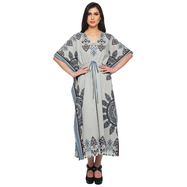 Moomaya Kaftan de Plage, Paréo de Bikini, Robe Longue Maxi Caftan pour Femmes