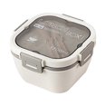 thumbnail image 1 of Double Layer Salad Lunch Container 4-Compartment with Sauce Container Fork Spoon Food Prep Storage Containers, 1 of 8