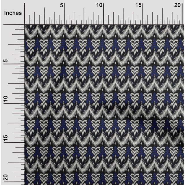 oneOone Tissu Polyester Lycra Chevron & Tourbillon Imprimé Ikat Tissu BTY 56 Pouces de Large