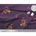 thumbnail image 3 of Soimoi Polyester Crepe Fabric Dot,Leaves & Periwinkle Floral Fabric Prints by Yard 42 Inch Wide, 3 of 3