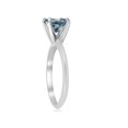 thumbnail image 3 of 1ct Blue Princess Cut Diamond Solitaire Engagement Ring 14k White Gold, 3 of 4