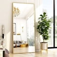 thumbnail image 1 of BEAUTYPEAK 76"x34" Full Length Mirror Rectangle Floor Mirrors for Leaning Standing or Hanging, Gold, 1 of 6