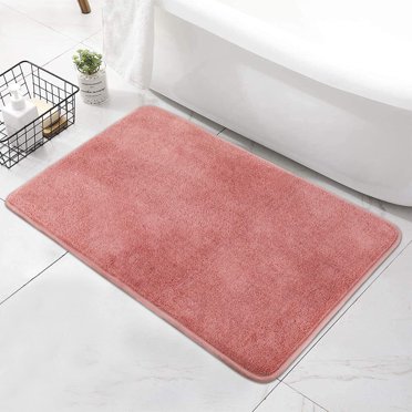 Memory Foam Bath Mat, Non Slip Absorbent Bath Rug Super Cozy Plush Bathroom Rug Carpet Machine Wash Shower Bath Rug 19.7"X31.5"(50X80Cm), Pink