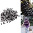 thumbnail image 4 of LPSSTORE 500PCS Hair Beads Silicone Lined Nano Rings Micro Links Beads for Hair Extensions Dark Brown, 4 of 6