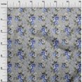 thumbnail image 3 of oneOone Tissu Polyester Spandex Bleu Moyen Floral Rétro Matériel de Couture Imprimé Tissu au Mètre 56 Pouces de Large, 3 of 5
