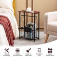 thumbnail image 3 of Costway 2 PCS Side Sofa Narrow Table w/ Removable Paper Holder for Living Room Toilet, 3 of 10