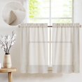 thumbnail image 1 of Curtainking Rustic Look Print Rod Pocket Curtains, Crude Linen Textured，26" x 36" 2 Panels, 1 of 6