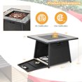 thumbnail image 4 of Costway Table de Foyer au Gaz Propane de 35 Pouces pour Patio en Rotin PE Osier avec Roches de Lave, Housse en PVC, 4 of 10