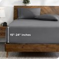 thumbnail image 1 of Bare Home Drap-Housse - Poche Extra Profonde de 24 Pouces - Premium 1800 Collection - Grand Lit, Gris, 1 of 7