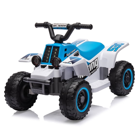 GloryStar 6V Battery Powered Kids ATV, Electric Ride-On 4-Wheeler with LED Lights, Music and Easy Push-Button Operation