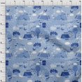 thumbnail image 4 of oneOone Rayon Medium Blue Fabric Kids Craft Projects Decor Fabric Printed By The Yard 56 Inch Wide, 4 of 4