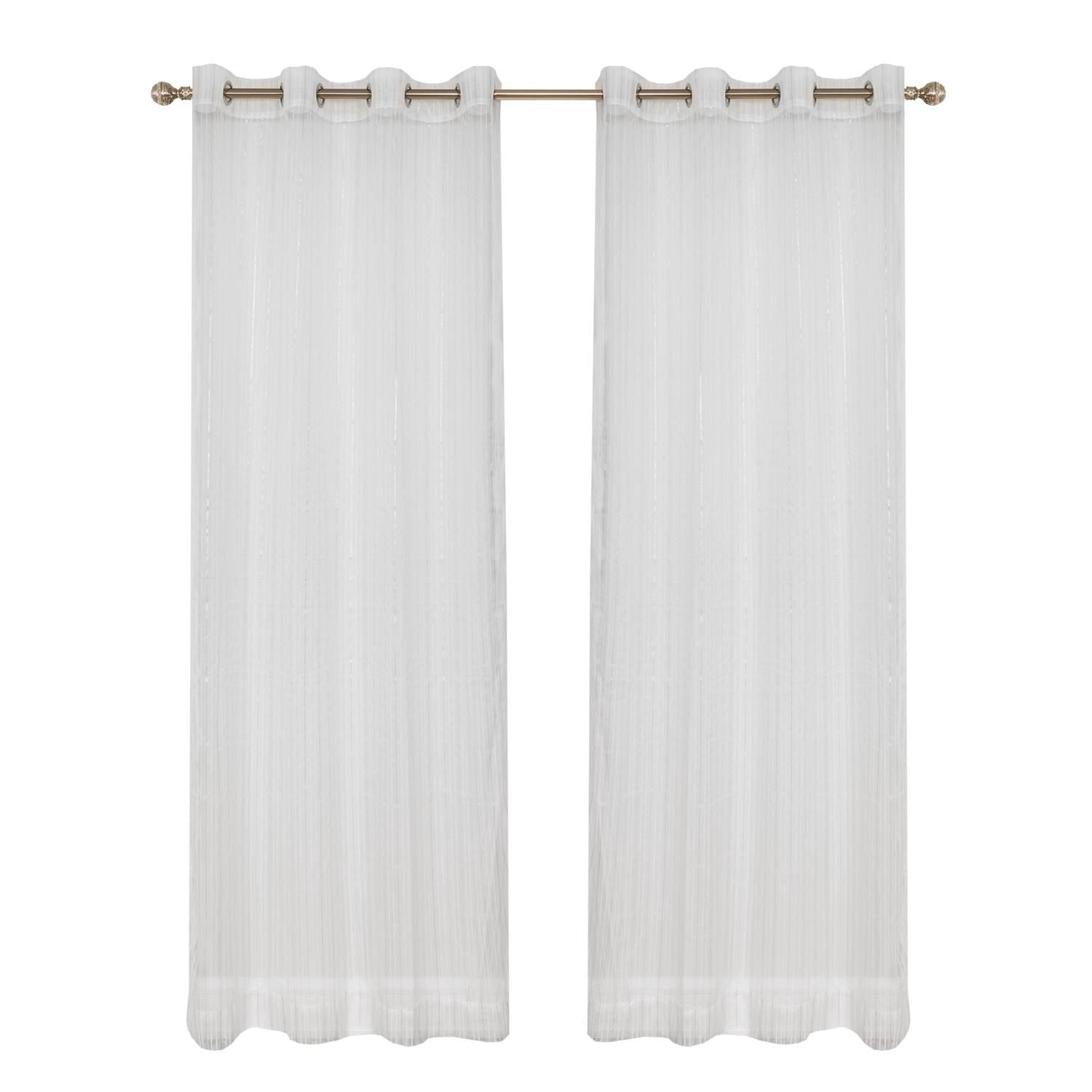 Gouchee Home Emily, voilage transparent rayé à œillets, Ensemble de 2 panneaux, 54x96