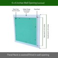 thumbnail image 3 of Byson Porte d'Accès 6 Pouces x 6 Pouces Panneau d'Accès en Aluminium Panneau de Plâtre - Idéal pour Murs et Plafonds - Porte à Charnière Détachable avec Verrou à Pousser avec Cadre en Aluminium Enduit de Poudre Blanc, 3 of 9