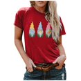 thumbnail image 1 of Hauts d'Été Grande Taille Femmes Décontracté Femmes Pâques Col Rond T-shirt Imprimé Nain Haut Manche Courte Blouse Ample Décontractée Col en V T-shirt Femmes en Liquidation, 1 of 4