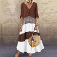 thumbnail image 2 of Pompotops Summer New Women's V-neck Single-Breasted Ruffled Leopard Print Casual Dress, 2 of 7