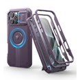 thumbnail image 1 of Dexnor pour iPhone 16 Pro Max Étui avec Cache Coulissant pour Appareil Photo et Béquille Ajustable et Protecteur d'Écran Intégré, Compatible avec MagSafe Étui Pare-Chocs Antichoc Étui de Protection Magnétique Robuste, Violet, 1 of 7