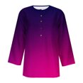 thumbnail image 5 of Hauts d'Été pour Femmes 2023 Mode Féminine Manches Trois-Quarts Col Rond Rétro Imprimé de Pâques Blouse Ample Bohemian T-Shirt Grande Taille pour Femmes, 5 of 5