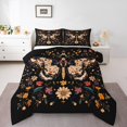 thumbnail image 2 of Erosebridal Retro Flower Bedding Full Comforter Set, Hippie Butterfly Down Comforter, Rustic Moth Reversible Comforters & Duvets, Lightweight Bedroom Decorative, 3pcs, 2 of 8