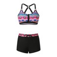 thumbnail image 4 of Huesdet Women Two Piece Swimsuits High Waisted Bikini Set Tummy Control Full Coverage Ruched Tie Knot Bathing Suits(Purple,XL), 4 of 7