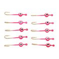 thumbnail image 1 of Fishhooks,10Pcs Heads Fishing Lure Pink Ice Fishing Jigs Ice Fishing Jigs Convenient Use, 1 of 8