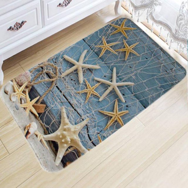 CNKOO 3D Print Thick Flannel Mat Non-slip Kitchen Door Floor Pads Bath Area Rug Carpet