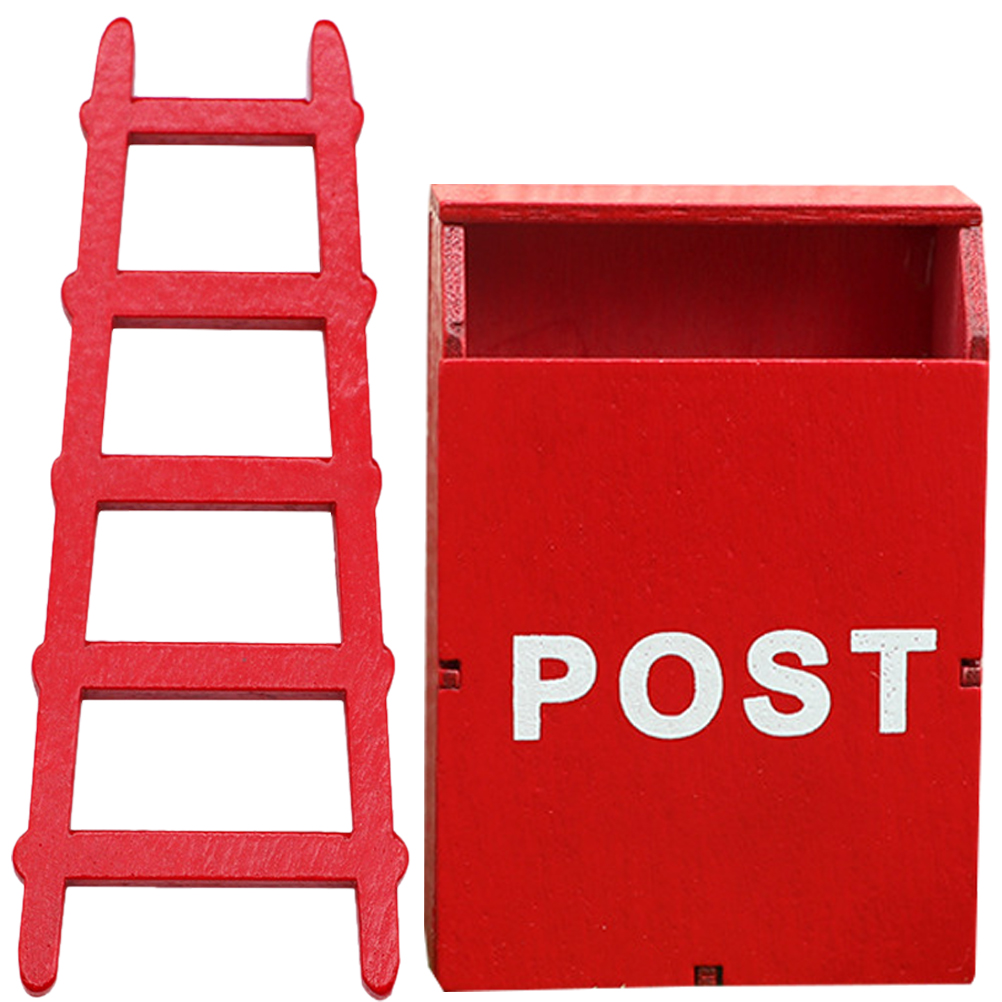 1 Set of Mini Ladder Model Mini House Mailbox Ornament Mini House Furniture Model Mini House Decor