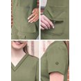 thumbnail image 4 of A ADAR Haut de Sarrau à Encolure en V Rehaussée pour Femme, Coupe Ajustée, Olive Chiné, 2X, 4 of 7