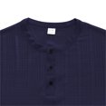thumbnail image 5 of BEFOKA Mens Summer Short Sleeve Tops,Summer Tops Clearance,Man Leisure Button Solid Color Ventilation Short Sleeve Round Neck Top, 5 of 5