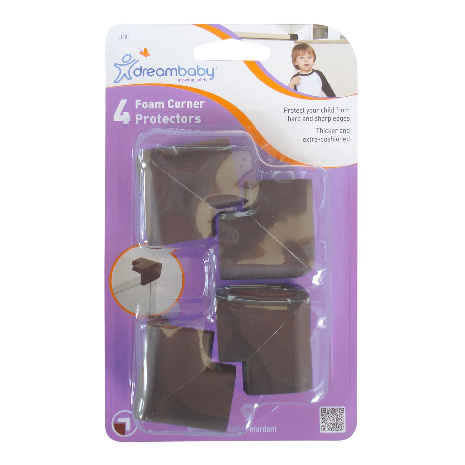Protecteurs de coin Dreambaby® Classic en mousse - Marron - 4pk